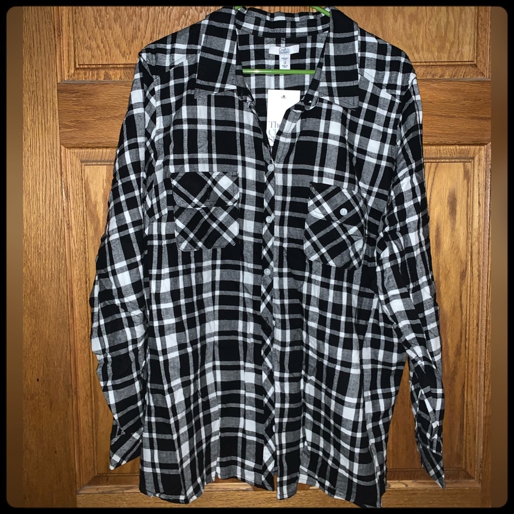 Croft & Barrow Plaid Top Sz 2X